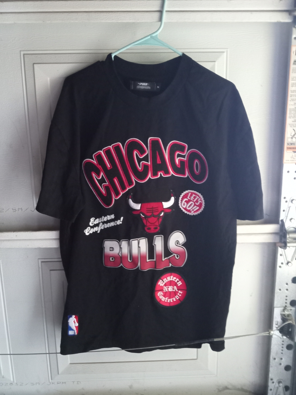 Chicago Bulls Black Graphic Tee with Red Logo